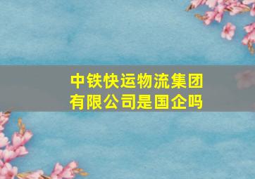 中铁快运物流集团有限公司是国企吗