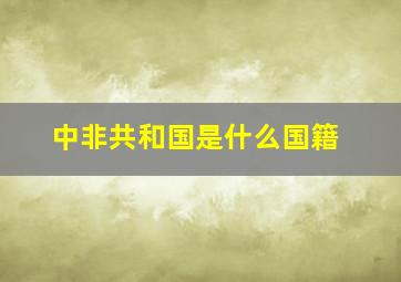 中非共和国是什么国籍