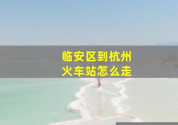 临安区到杭州火车站怎么走