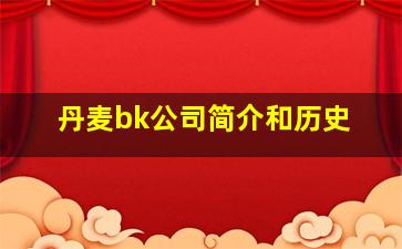 丹麦bk公司简介和历史