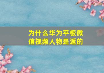 为什么华为平板微信视频人物是返的