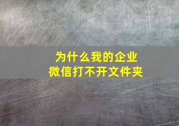 为什么我的企业微信打不开文件夹