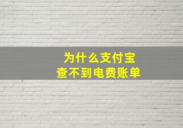 为什么支付宝查不到电费账单