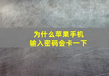 为什么苹果手机输入密码会卡一下