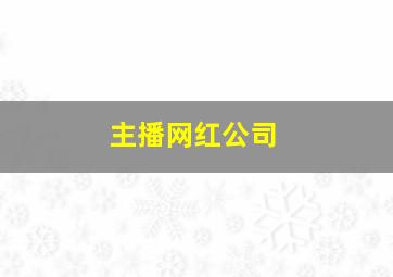 主播网红公司