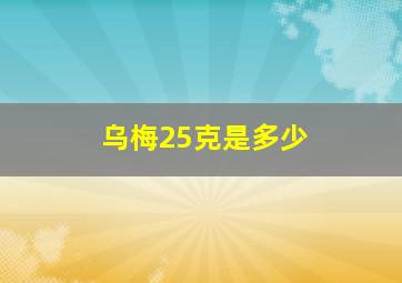 乌梅25克是多少