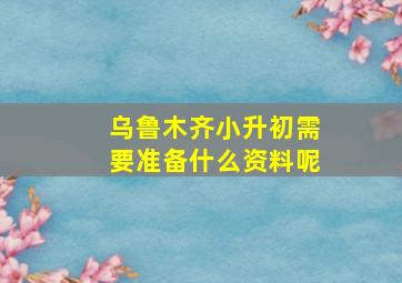 乌鲁木齐小升初需要准备什么资料呢