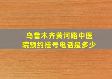 乌鲁木齐黄河路中医院预约挂号电话是多少