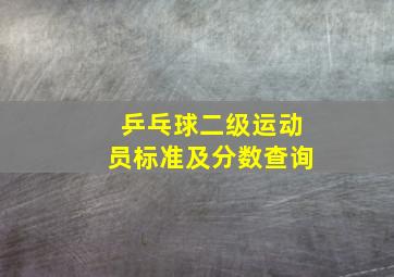 乒乓球二级运动员标准及分数查询