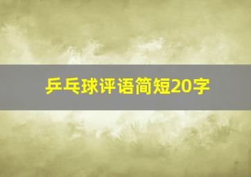 乒乓球评语简短20字