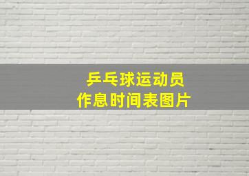 乒乓球运动员作息时间表图片