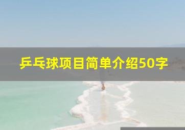 乒乓球项目简单介绍50字