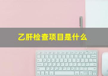 乙肝检查项目是什么