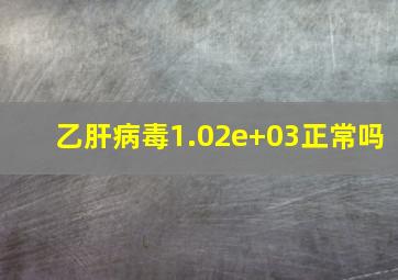 乙肝病毒1.02e+03正常吗