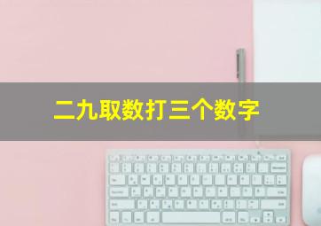 二九取数打三个数字