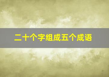 二十个字组成五个成语