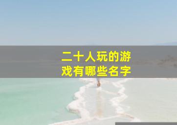 二十人玩的游戏有哪些名字