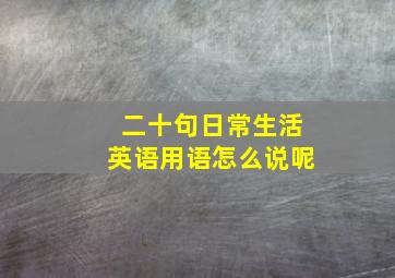 二十句日常生活英语用语怎么说呢