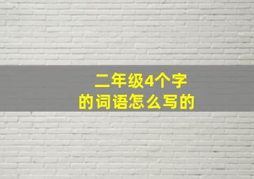 二年级4个字的词语怎么写的