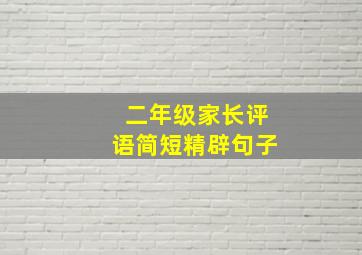 二年级家长评语简短精辟句子