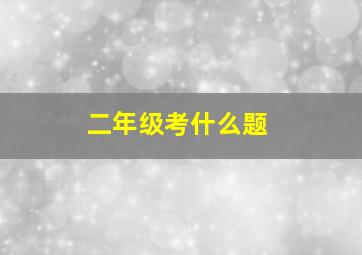 二年级考什么题