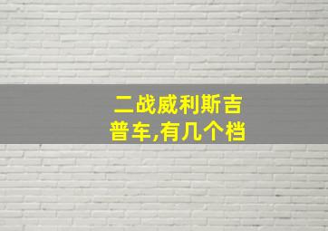 二战威利斯吉普车,有几个档