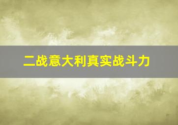 二战意大利真实战斗力