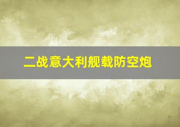 二战意大利舰载防空炮