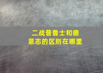 二战普鲁士和德意志的区别在哪里