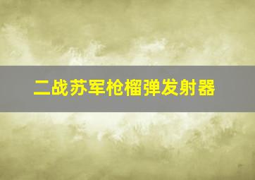 二战苏军枪榴弹发射器