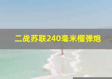 二战苏联240毫米榴弹炮