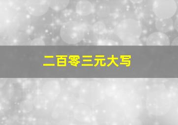 二百零三元大写