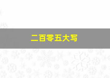 二百零五大写