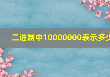 二进制中10000000表示多少