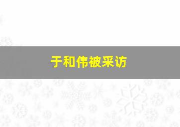 于和伟被采访