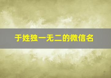 于姓独一无二的微信名