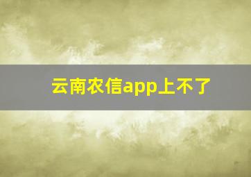 云南农信app上不了