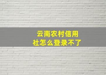 云南农村信用社怎么登录不了