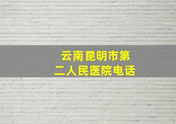 云南昆明市第二人民医院电话