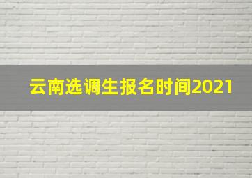 云南选调生报名时间2021