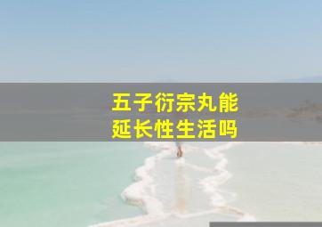 五子衍宗丸能延长性生活吗