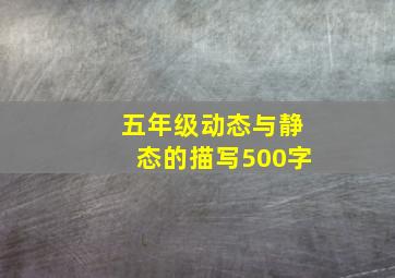 五年级动态与静态的描写500字