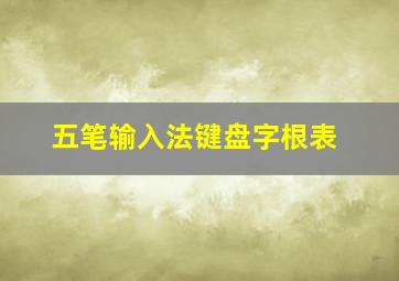 五笔输入法键盘字根表