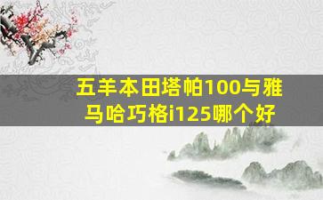 五羊本田塔帕100与雅马哈巧格i125哪个好