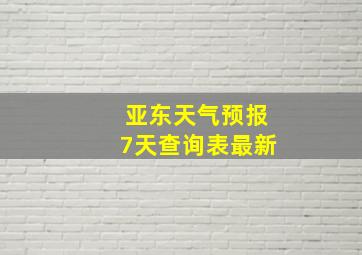 亚东天气预报7天查询表最新