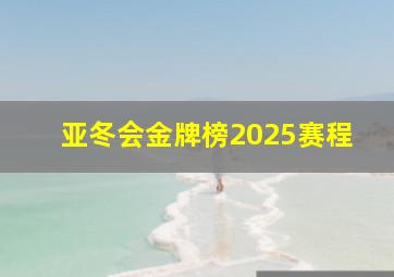 亚冬会金牌榜2025赛程