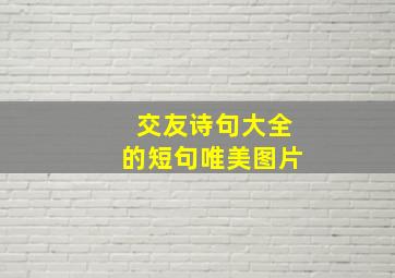 交友诗句大全的短句唯美图片