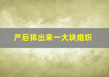 产后排出来一大块组织