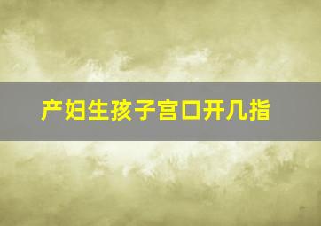 产妇生孩子宫口开几指