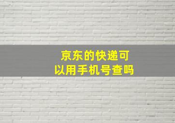 京东的快递可以用手机号查吗